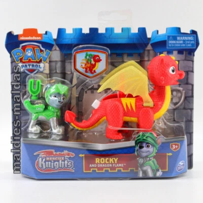PAW Patrol Rescue Knights Rocky and Dragon Flame 20135929 Spin Master NEW/MIB - Image 1 of 4