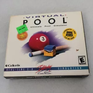 Virtual Pool 1 & 2 - 3D Pool Simulators. Games PC CD-ROM BY CELERIS 1998 NEW! - Picture 1 of 4
