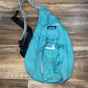 Kavu Rope Bag Canvas Strap Sling Bag Green Teal Crossbody Backpack - Picture 1 of 10