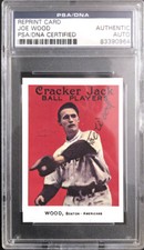 Smoky Joe Wood PSA/DNA Autographed Cracker Jack Reprint 1972