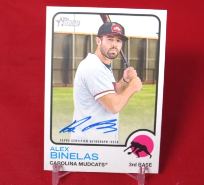 Alex Binelas AUTO 2022 Topps Heritage Minor League #ROA-AB - Image 1 of 2