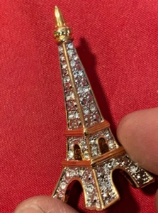 PARIS EFFIEL TOWER RHINESTONE PIN 2" - Picture 1 of 8