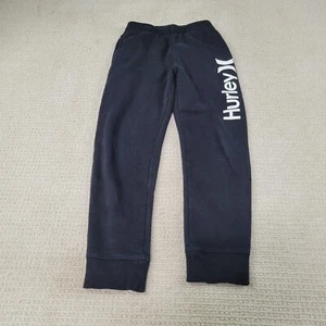 Hurley Sweatpants Boys Medium Black Straight Leg Cuffed Jogger Athletic Casual - Picture 1 of 7