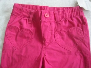CARTERS NEW Pink 100% Cotton Elastic Waist Heart Pants Girls Size 6 NWT - Picture 1 of 4