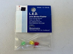 MINIATRONICS 3mm BLINKER/FLASHER WITH RESISTOR 12-130-03 1 EACH RED/GREEN/YELLOW - Picture 1 of 2