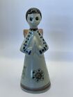 Vintage Mexican Tonala Pottery Angel Candleholder 9” Signed CAT #319 Floral