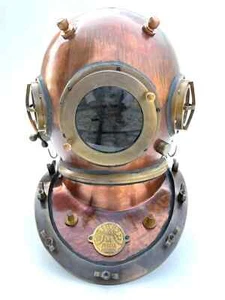 Marine Divers Helmet Replica Copper & Brass Scuba Diving Divers Helmet - Picture 1 of 11
