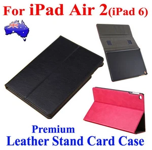 Premium Leather Stand Holder Case Card Cover For iPad Air 2(iPad 6) S/W Function - Bild 1 von 4