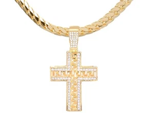 Collana catena cubana Miami con ciondolo croce 20"/24" MCP 1240 - Foto 1 di 7