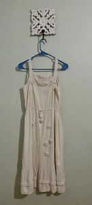 Vintage Anjalita boho embroidered 3D flowers crochet lace Dress Ivory Size Large - Picture 1 of 9