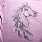 Cotton Heritage Bedazzled Horse T Shirt Vintage Y2K Limited Edition SZ LG