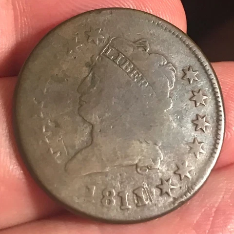 1811/09 overdate Classic head Large cent, scarce Cover