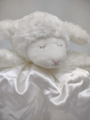 Manta de seguridad BABY GUND blanca satinada peluda Winky Huggy Buddy Lovey Foto 1 de 4