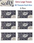 Softy Extra Large Tissues ( 80 Tissues Each Box, 2ply ) - 6 Box