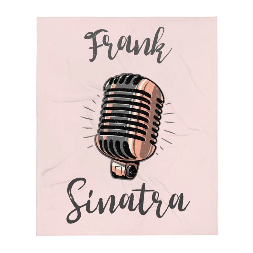 Manta Frank Sinatra Micrófono Antiguo Súper Suave 50x60 Rosa y Estampado Gráfico Foto 1 de 1