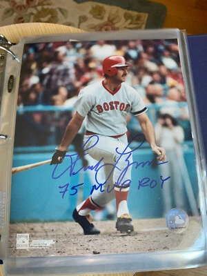 Бейсбольная фотография Фреда Линна RED SOX с автографом 8 x 10 с надписью/сертификатом подлинности в комплекте - Изображение 1 из 3