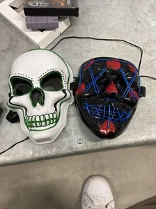 2 Purge LED leuchtende Halloween Maske mit Fernbedienung drei Einstellungen Maskerade Cosplay - Bild 1 von 12