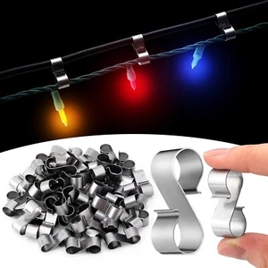 50 Pcs Christmas Light Clips Metal Stainless Steel Gutter Light Clips Weather... - Picture 1 of 6