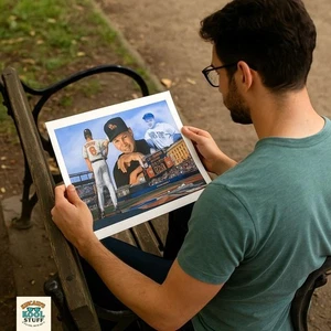 Cal Ripken Jr. with Lou Gehrig Lithograph Stands Alone by Artist Anthony Douglas - Picture 1 of 6