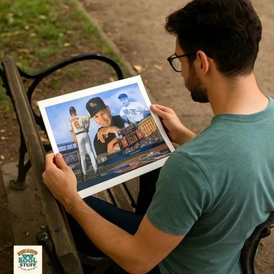 Cal Ripken Jr. with Lou Gehrig Lithograph Stands Alone by Artist Anthony Douglas - Image 1 of 4