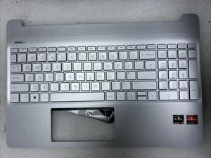HP 15s-eq2571na 15s-eq Palmrest Keyboard Silver- See Photos - Picture 1 of 4