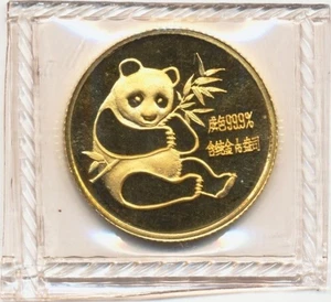 Moneda de oro China Panda 1982 BU de 1/10 oz en lámina original, 1957 - Imagen 1 de 2