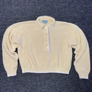 Vintage 80er Bibesco dicker Baumwoll Retro Pullover Strick Damen - Größe S beige - Bild 1 von 6