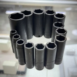 Snap On SIMFM 8-19,21,24mm 14 Piece 3/8" Drive 6 Point Metric Deep Impact Set - Picture 1 of 8