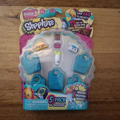 Season 3 - SHOPKINS 5 PACK - BNIB! - 1 Hidden Shopkin - Great Gift - image 1 of 4