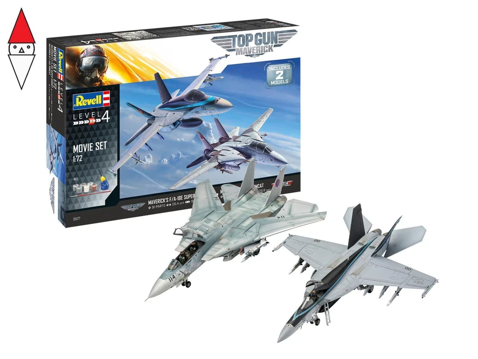 Airplane Model Kit Revell Top Gun Super Hornet & Tomcat Gift Set 1 72