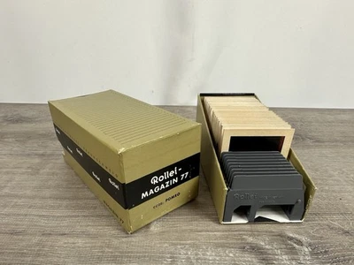 VINTAGE ROLLEI SLIDE MAGAZIN 77 HOLDS 30 SLIDES RANDOM VINTAGE SLIDES INCLUDED - Image 1 of 4