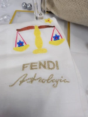 Vintage Fendi Astrologia T-Shirt White Crew Neck Size Tag Missing - Image 1 of 4