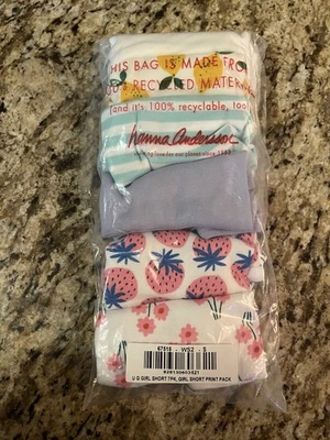 Nuevo Hanna Andersson S 4-5 Niña Ropa Interior Corta Hipster Estampado Sólido Stipes Foto 1 de 4