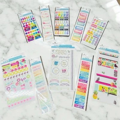 Paper House Life Organized Sticker Label Books Foil Accent Value Pack Lot Of 10! - Image 1 of 4