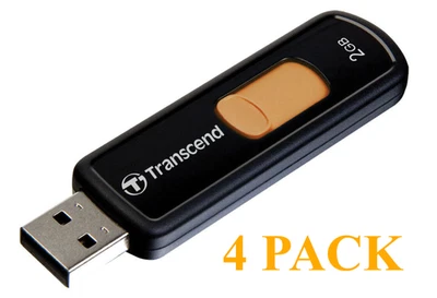 4 pack! Transcend JetFlash 500 2 GB USB 2.0 Memory Storage Thumb Flash Drive - Image 1 of 4