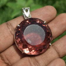 Lab Created Color-Changing Alexandrite 54 Carat Round Shape 925 Silver Pendant