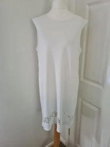 Boohoo Short Sleeveless Dress White - Size 12 - Picture 1 of 5
