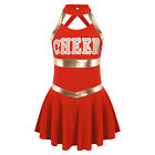 Girls Cheer Leader Costume Schoolgirl Dance Dress Cheerleading Skirted Uniform
