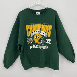 Vintage Jerzees Super Sweats Green Bay Packers NFL Sweatshirt Green Size XL Mens - Picture 1 of 9