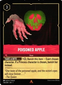 DISNEY LORCANA 134/204 POISONED APPLE RARE NON-FOIL - Picture 1 of 2