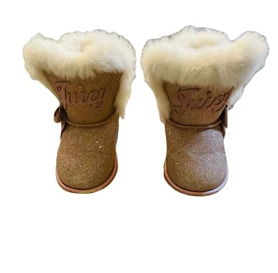 juicy couture faux fur infant boots size 6 - Image 1 of 4