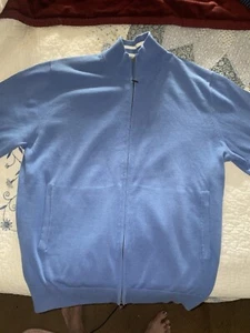 Sid Mashburn Track Jacket sweater blue 100% cotton size xxl - Picture 1 of 2