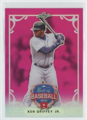 2019 Leaf Best of Baseball Pink Refractor Ken Griffey Jr. 15/20 Seattle Mariners - Image 1 of 2
