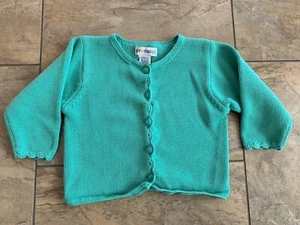 Vintage Gymboree Rainbow Tag 1998 Girls XS X-small Cardigan Sweater Aqua - Picture 1 of 7