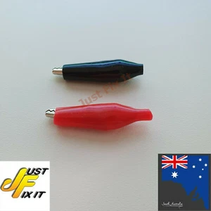 ALLIGATOR CLIP insulated red/black solder on Australian stock. diff sizes - Picture 1 of 4