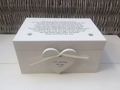 Wedding Vows Renewal EXTRA LARGE Gift Memory Box PERSONALISED any name or dates - Image 1 of 4