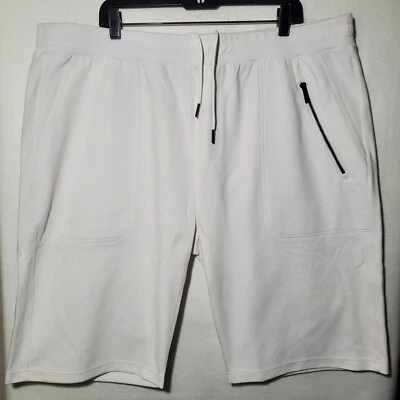 Pantalones Cortos Sean John Hombres 3XL Blanco Brillante Clásico Vuelo Bolsillos con Cremallera 42X12 Foto 1 de 4