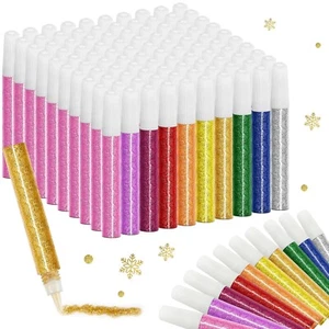 Resurhang 30 Pcs Glitter Glue Pens Bulk 10 Colors Crafts Glitter Glue Rainbow... - Picture 1 of 6
