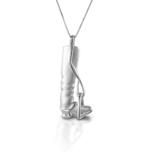 Kelly Herd Large Tall Boot & Stirrup Necklace - Sterling Silver - Picture 1 of 2