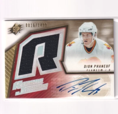 2005-06 UD SPX Rookie Jersey AUTO 164 Dion Phaneuf /1499 Calgary Flames - Image 1 of 2